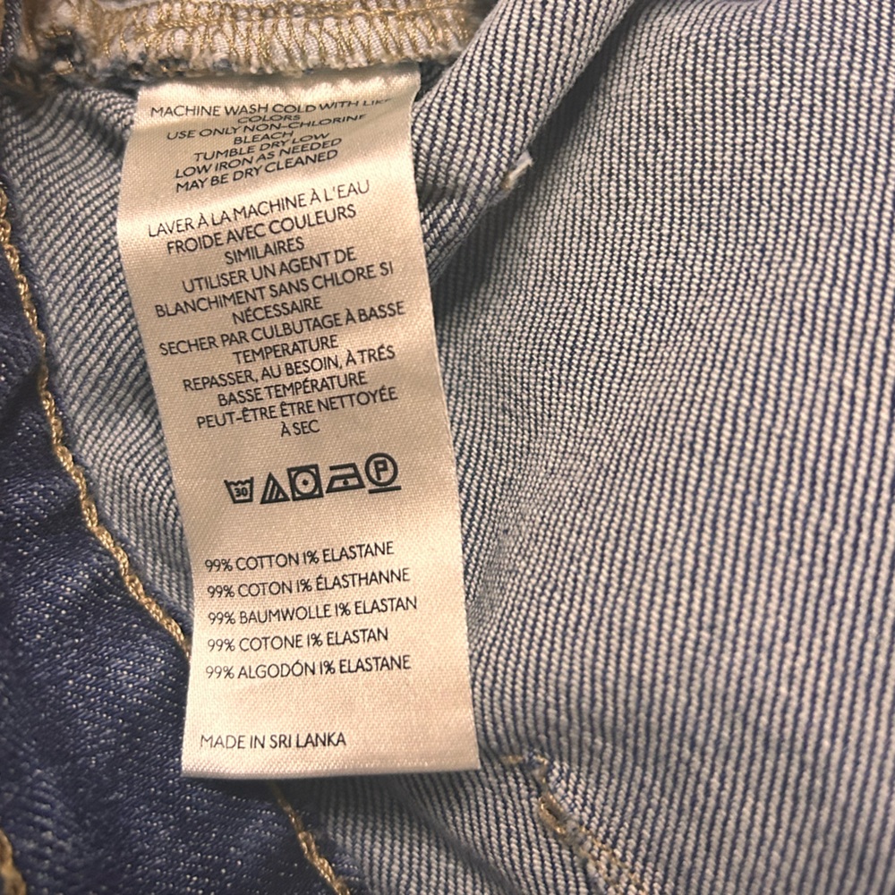 Pilcro Anthropologie Women’s Classic Blue Cuffed Wide Leg Denim Jeans Size 27 - Picture 4 of 6